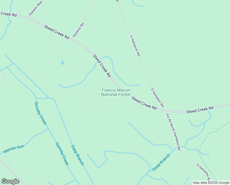 map of restaurants, bars, coffee shops, grocery stores, and more near 2967 Steed Creek Road in Huger