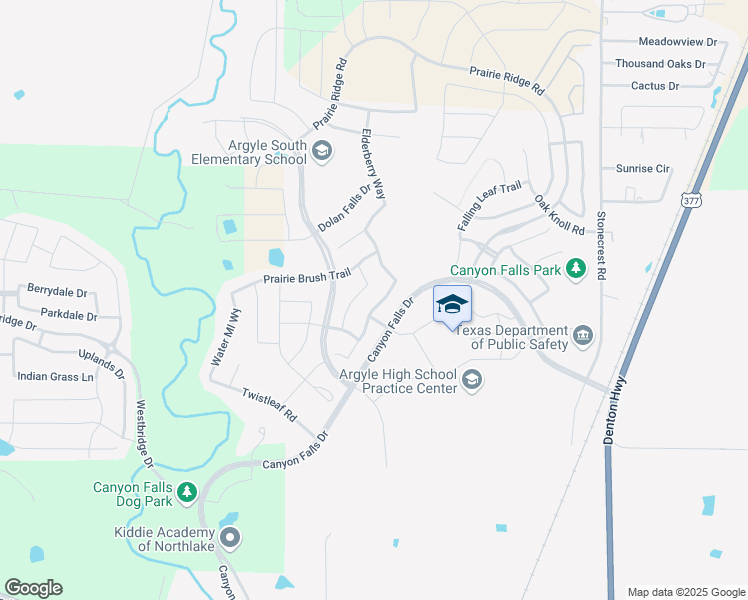 map of restaurants, bars, coffee shops, grocery stores, and more near 6332 Cedar Sage Trail in Argyle