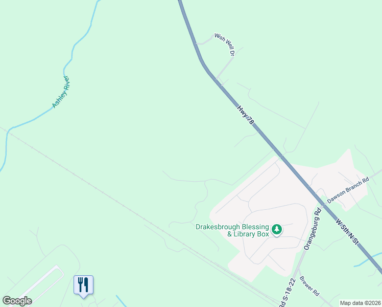 map of restaurants, bars, coffee shops, grocery stores, and more near 3401 West 5th North Street in Summerville