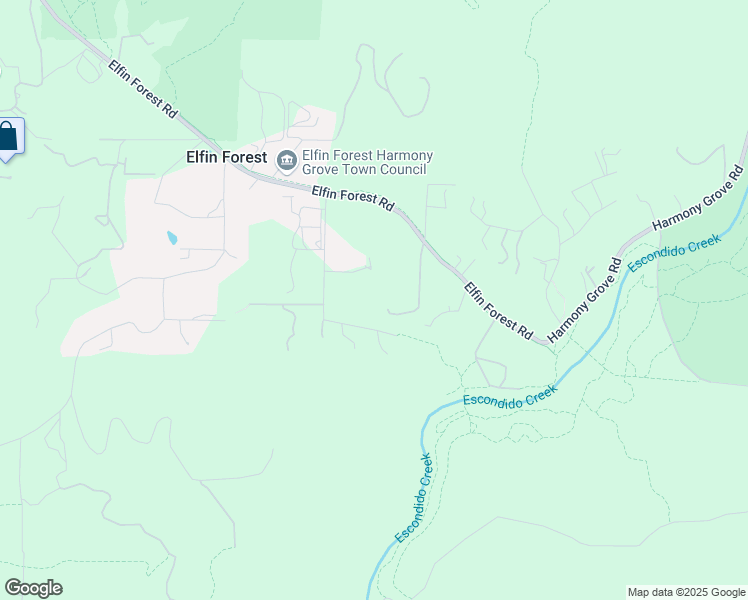 map of restaurants, bars, coffee shops, grocery stores, and more near 19951 Elfin Forest Lane in Escondido