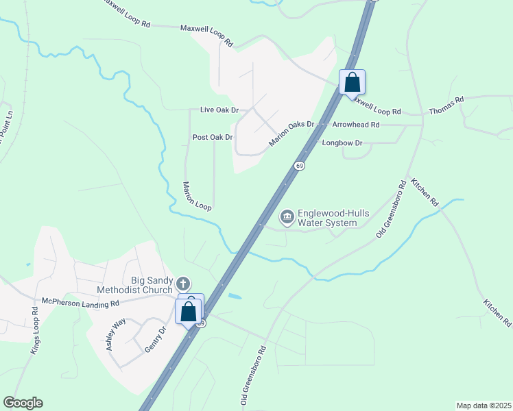 map of restaurants, bars, coffee shops, grocery stores, and more near 14075 Alabama Highway 69 South in Tuscaloosa