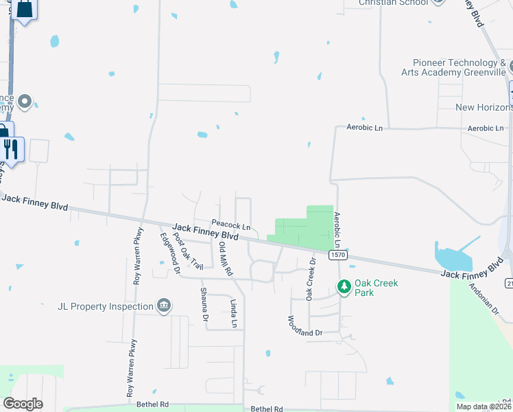 map of restaurants, bars, coffee shops, grocery stores, and more near 505 Egret Lane in Greenville