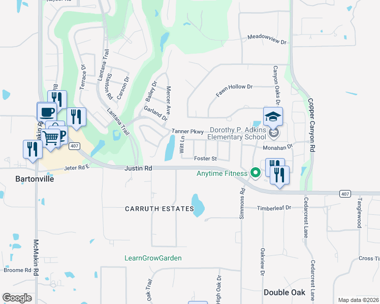 map of restaurants, bars, coffee shops, grocery stores, and more near 9167 Witt Lane in Lantana