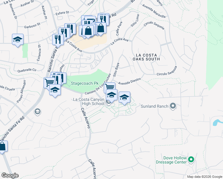 map of restaurants, bars, coffee shops, grocery stores, and more near 7919 Terraza Disoma in Carlsbad