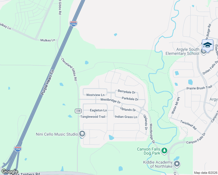 map of restaurants, bars, coffee shops, grocery stores, and more near 3409 Easterly Lane in Northlake