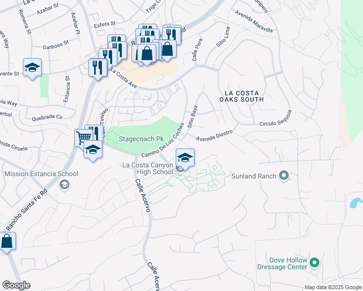 map of restaurants, bars, coffee shops, grocery stores, and more near 7911 Terraza Disoma in Carlsbad