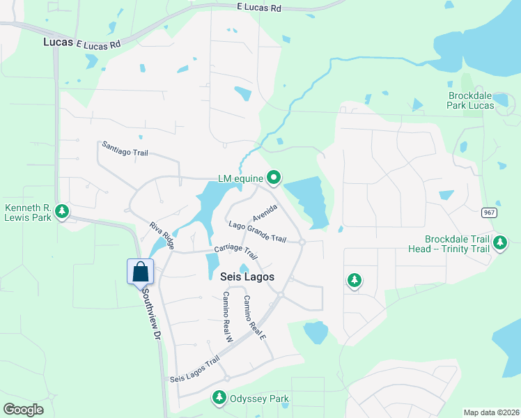 map of restaurants, bars, coffee shops, grocery stores, and more near 105 Avenida in Wylie