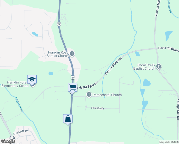 map of restaurants, bars, coffee shops, grocery stores, and more near 92 Waugh Road in LaGrange