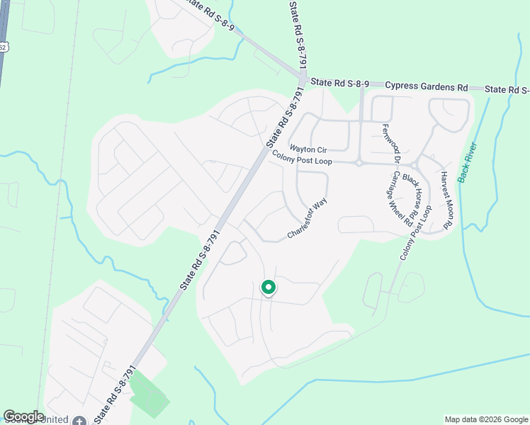 map of restaurants, bars, coffee shops, grocery stores, and more near 407 Allamby Ridge Road in Moncks Corner
