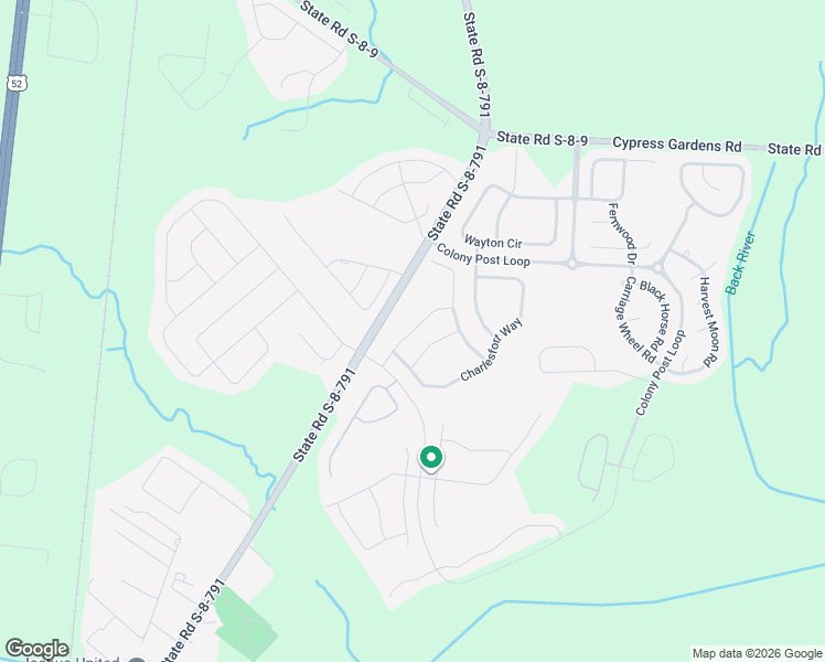 map of restaurants, bars, coffee shops, grocery stores, and more near Allamby Ridge Road in Moncks Corner