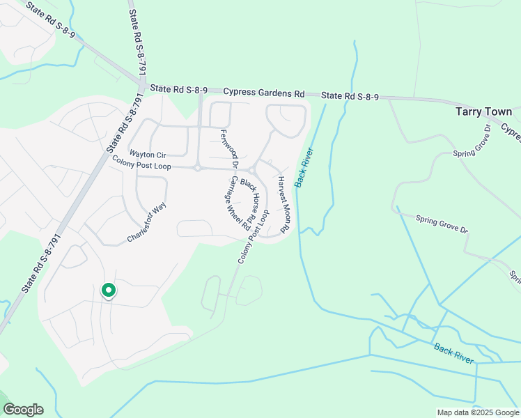 map of restaurants, bars, coffee shops, grocery stores, and more near 422 Black Horse Road in Moncks Corner