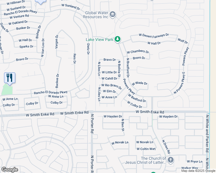 map of restaurants, bars, coffee shops, grocery stores, and more near 41273 West Rio Bravo Drive in Maricopa