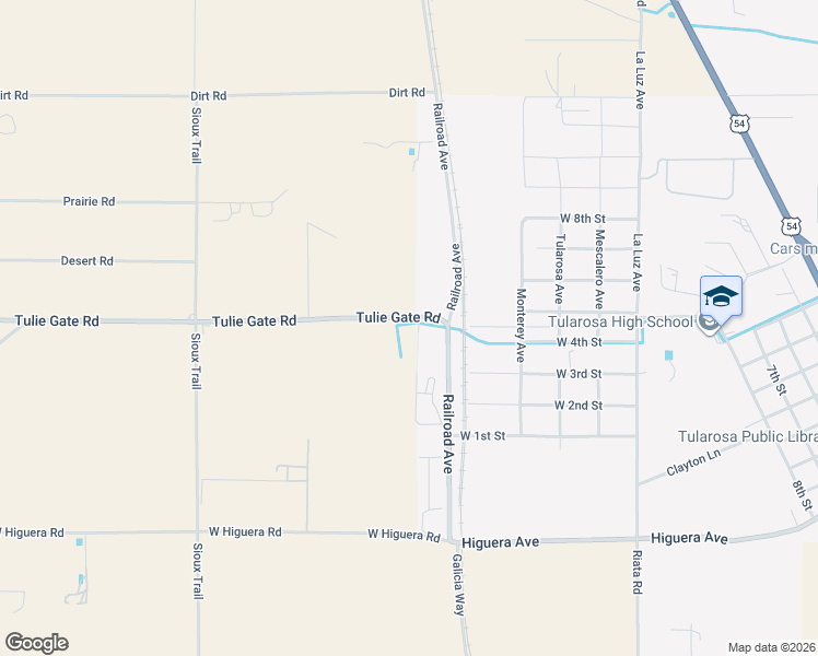 map of restaurants, bars, coffee shops, grocery stores, and more near 10 Tulie Gate Road in Tularosa