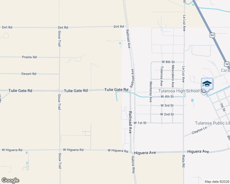 map of restaurants, bars, coffee shops, grocery stores, and more near 10 Tulie Gate Road in Tularosa