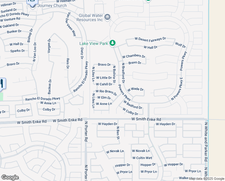 map of restaurants, bars, coffee shops, grocery stores, and more near 41144 West Rio Bravo Drive in Maricopa