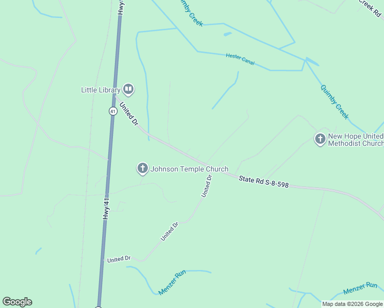 map of restaurants, bars, coffee shops, grocery stores, and more near 1079 United Drive in Huger