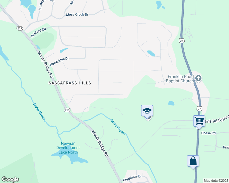 map of restaurants, bars, coffee shops, grocery stores, and more near 127 Ashling Drive in LaGrange