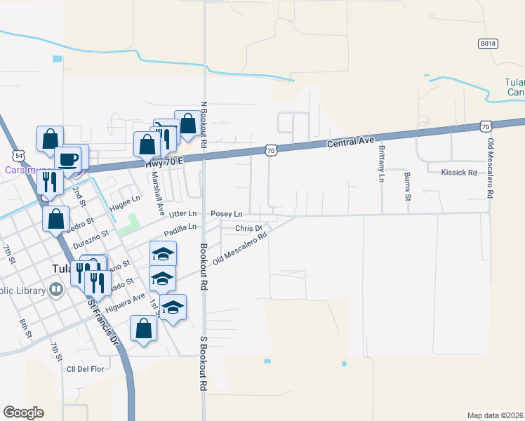 map of restaurants, bars, coffee shops, grocery stores, and more near 1000 Posey Lane in Tularosa
