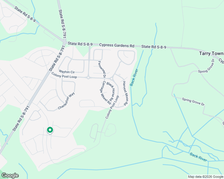 map of restaurants, bars, coffee shops, grocery stores, and more near 419 Black Horse Road in Moncks Corner