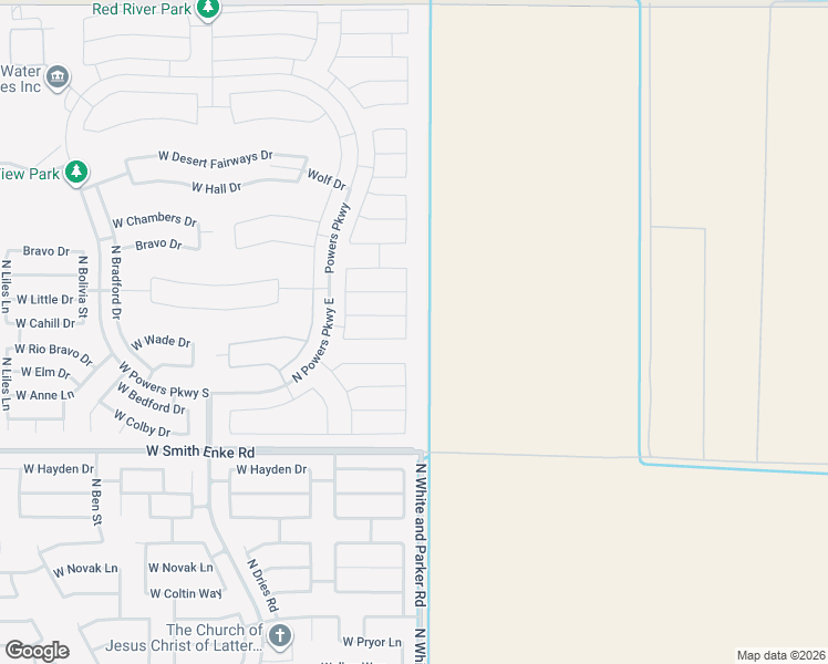 map of restaurants, bars, coffee shops, grocery stores, and more near North White and Parker Road in Maricopa