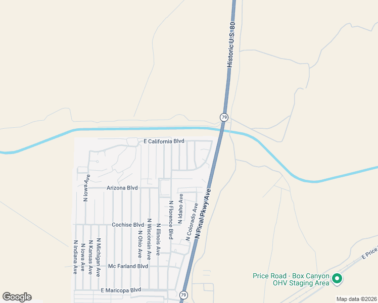 map of restaurants, bars, coffee shops, grocery stores, and more near 3918 North Coconino Avenue in Florence