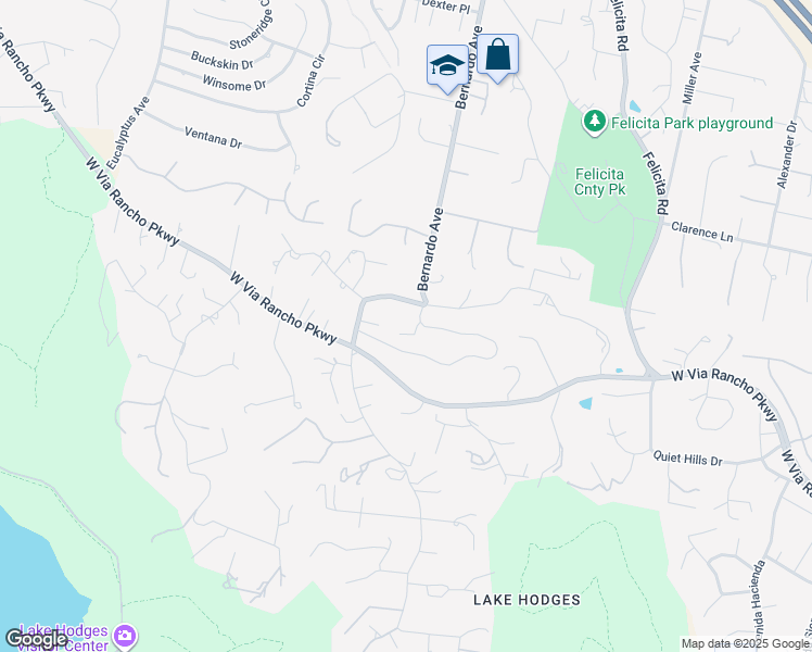 map of restaurants, bars, coffee shops, grocery stores, and more near 2927 Circle Drive in Escondido
