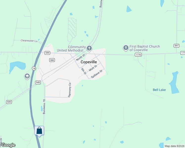 map of restaurants, bars, coffee shops, grocery stores, and more near 5645 Mott Street in Nevada
