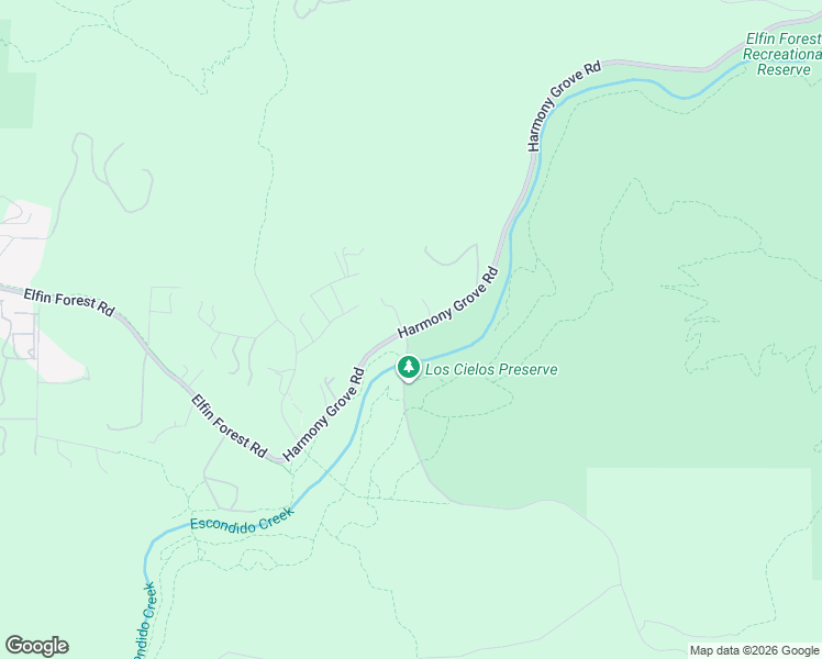 map of restaurants, bars, coffee shops, grocery stores, and more near 9412 Harmony Grove Road in Escondido