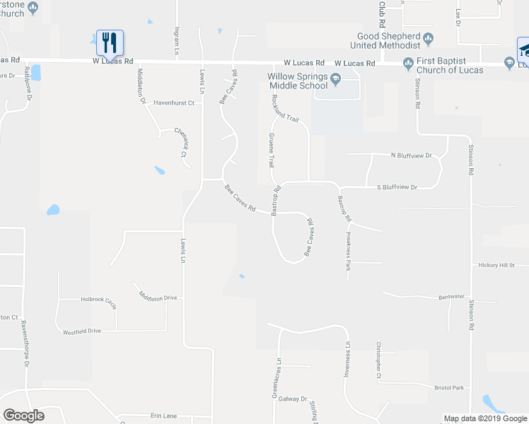 map of restaurants, bars, coffee shops, grocery stores, and more near 375 Bee Caves Road in Lucas