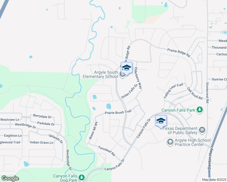 map of restaurants, bars, coffee shops, grocery stores, and more near 6604 Cooper Creek Road in Argyle