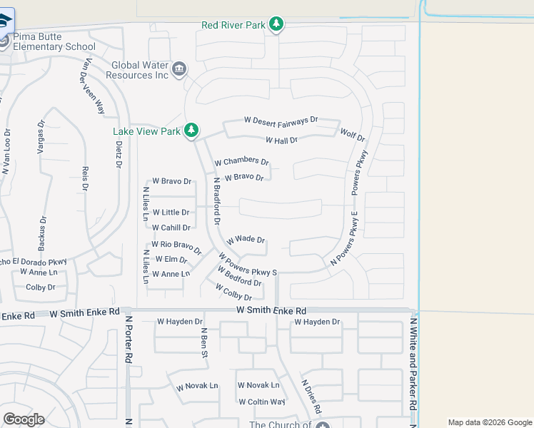 map of restaurants, bars, coffee shops, grocery stores, and more near 40718 West Little Drive in Maricopa