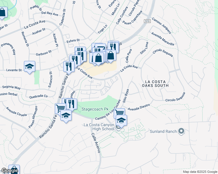 map of restaurants, bars, coffee shops, grocery stores, and more near in Carlsbad