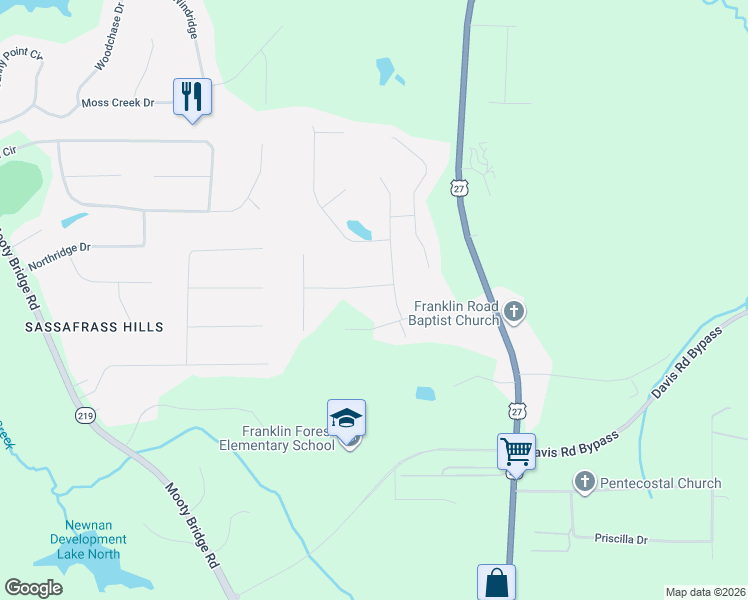 map of restaurants, bars, coffee shops, grocery stores, and more near 201 Northfield Drive in LaGrange