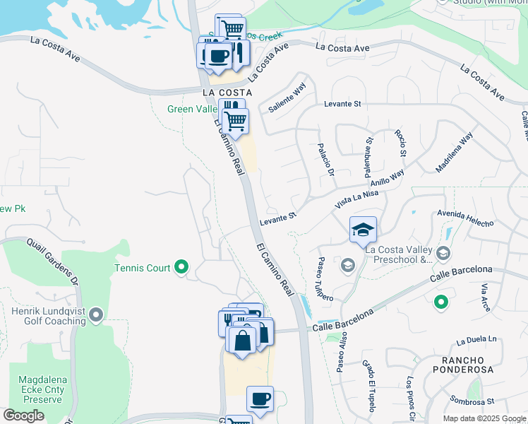 map of restaurants, bars, coffee shops, grocery stores, and more near 7787 Caminito Monarca in Carlsbad