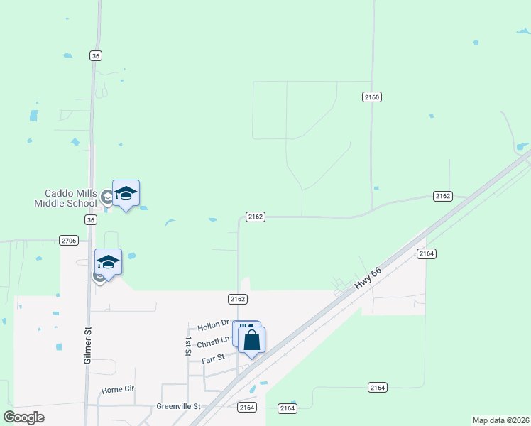 map of restaurants, bars, coffee shops, grocery stores, and more near 2178 County Road 2162 in Caddo Mills