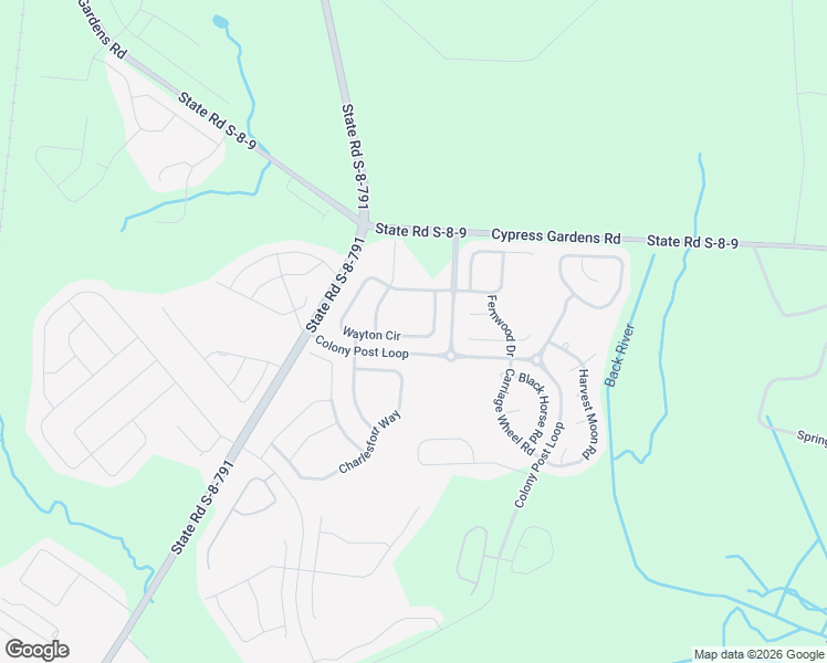 map of restaurants, bars, coffee shops, grocery stores, and more near 615 Wayton Circle in Moncks Corner