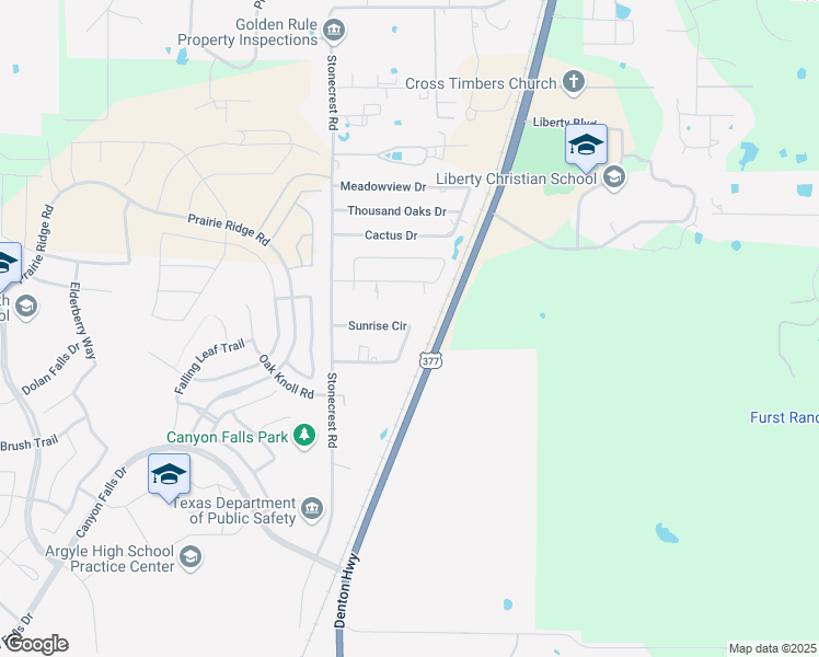 map of restaurants, bars, coffee shops, grocery stores, and more near 120 Sunrise Circle in Argyle