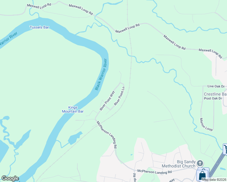 map of restaurants, bars, coffee shops, grocery stores, and more near 14117 River Point Way in Tuscaloosa
