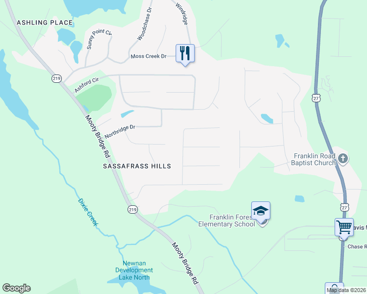 map of restaurants, bars, coffee shops, grocery stores, and more near 101 Powers Court in LaGrange