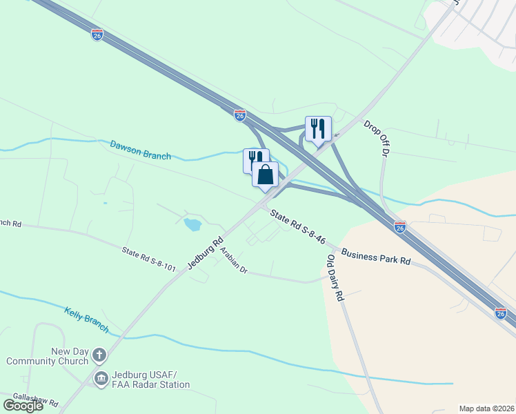 map of restaurants, bars, coffee shops, grocery stores, and more near 791 Jedburg Rd in Summerville
