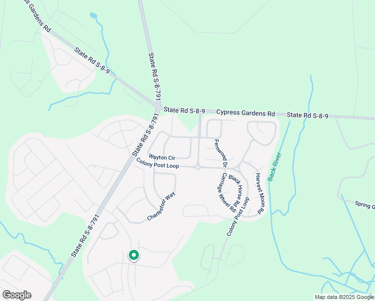 map of restaurants, bars, coffee shops, grocery stores, and more near 615 Wayton Circle in Moncks Corner