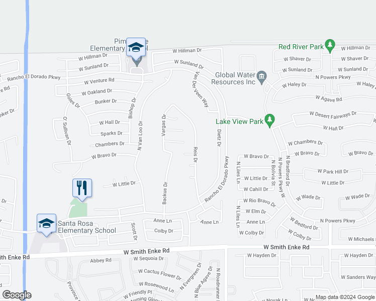 map of restaurants, bars, coffee shops, grocery stores, and more near 41784 Bravo Court in Maricopa