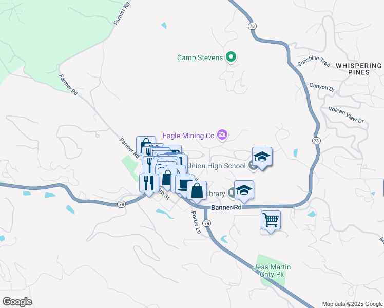 map of restaurants, bars, coffee shops, grocery stores, and more near 2037-39 1st Street in Julian