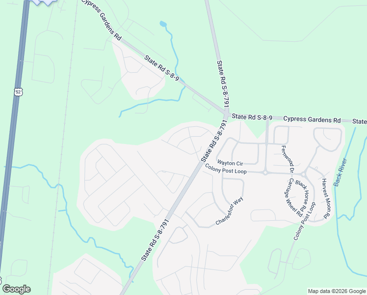 map of restaurants, bars, coffee shops, grocery stores, and more near 209 Secretariat Drive in Moncks Corner
