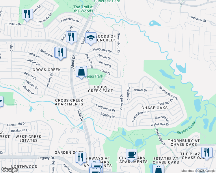 map of restaurants, bars, coffee shops, grocery stores, and more near 901 Shannon Drive in Plano