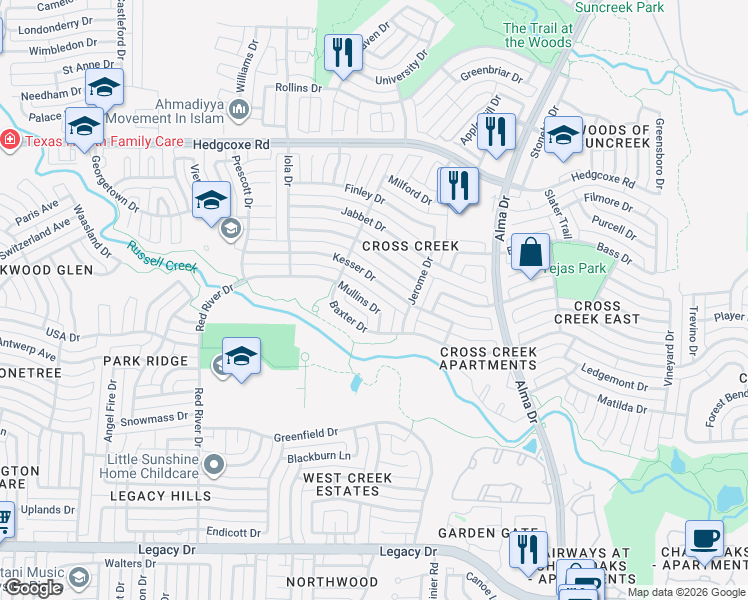 map of restaurants, bars, coffee shops, grocery stores, and more near 1321 Kesser Drive in Plano