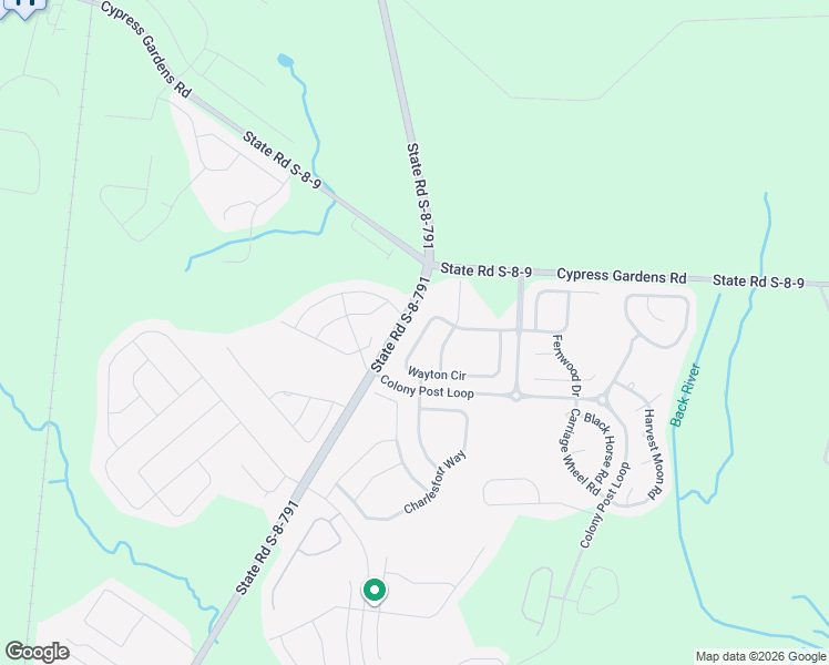 map of restaurants, bars, coffee shops, grocery stores, and more near 534 Wayton Circle in Moncks Corner