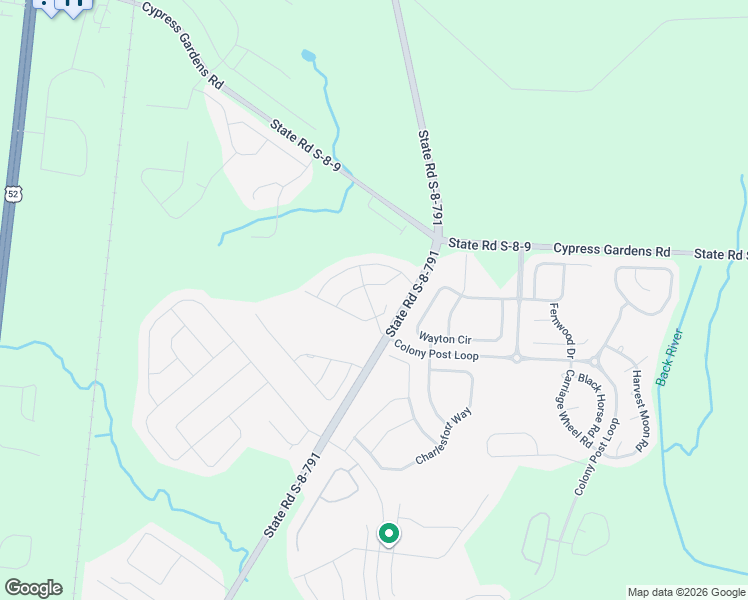 map of restaurants, bars, coffee shops, grocery stores, and more near 427 War Admiral Lane in Moncks Corner