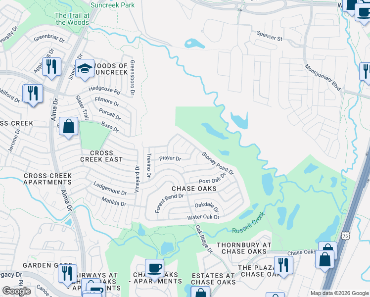 map of restaurants, bars, coffee shops, grocery stores, and more near 600 Nelson Court in Plano