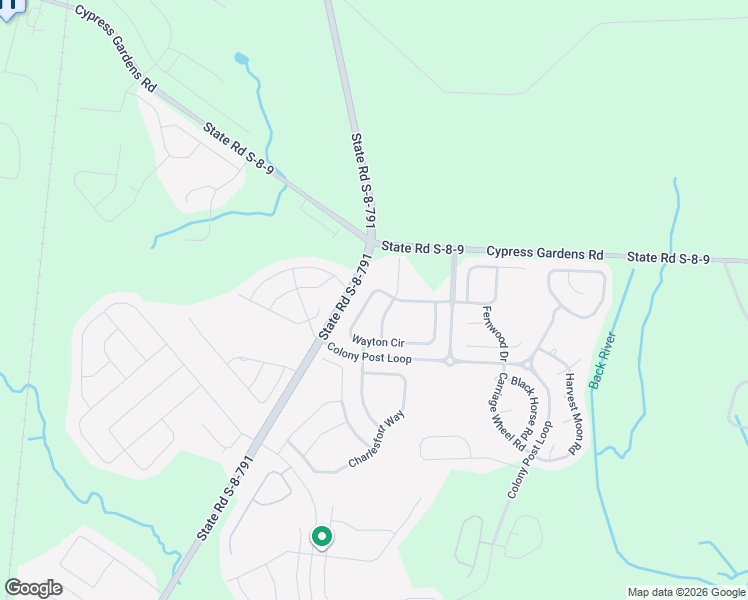 map of restaurants, bars, coffee shops, grocery stores, and more near 534 Wayton Circle in Moncks Corner